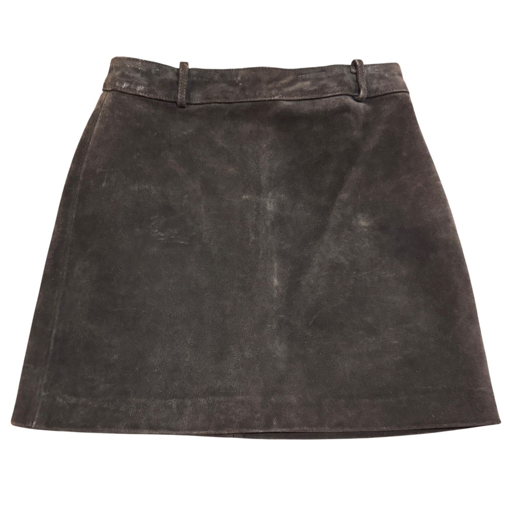 J. Crew Wmns Brown Suede Mini Skirt A-Line Back Zip Dark Academia Quiet Luxury 2